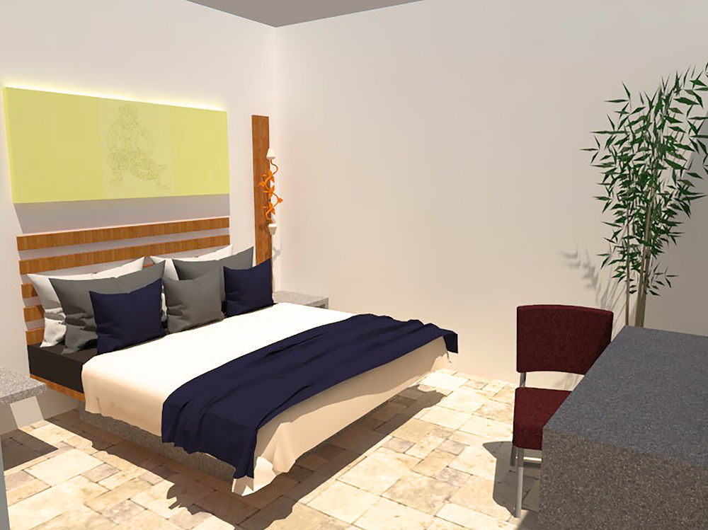 The Thirdfold Residence Сием Реап Екстериор снимка A bedroom designed in ArchiCAD